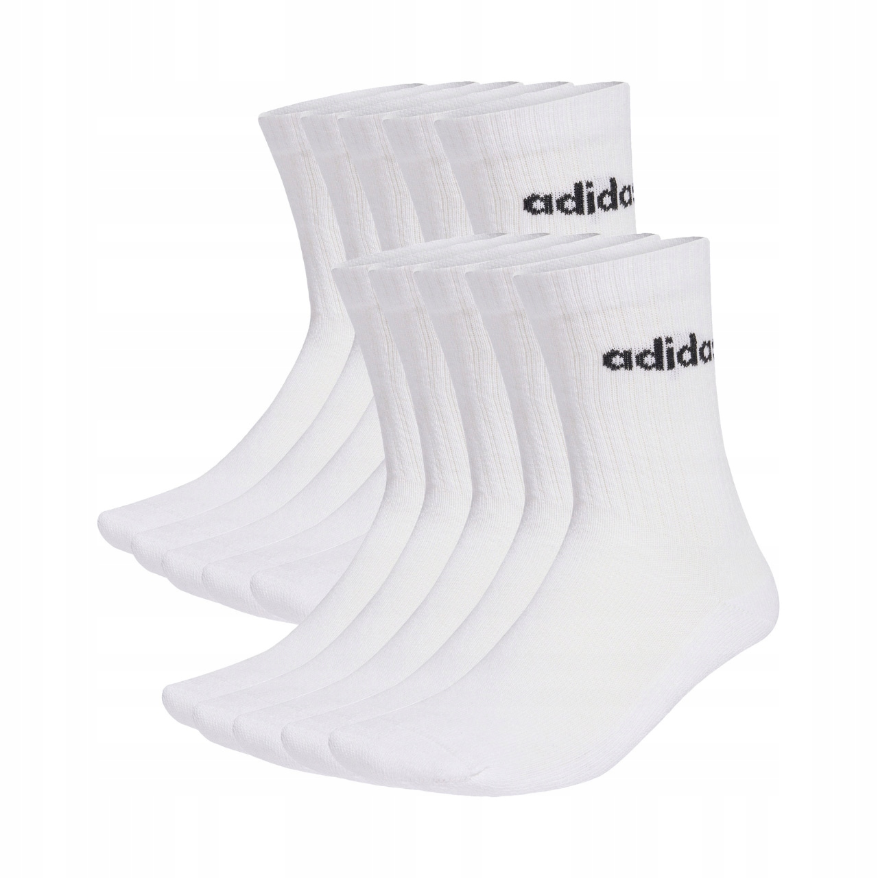 Ponožky adidas Cushioned Linear Crew 10 párů bílé KF9091 37-39