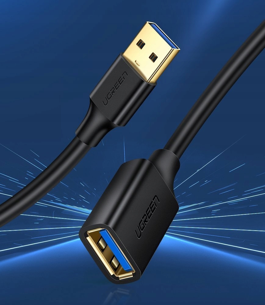 PRZEDŁUŻACZ PRZEJŚCIÓWKA PRZEWODU USB 3.0 2M CZARNY Stan opakowania oryginalne