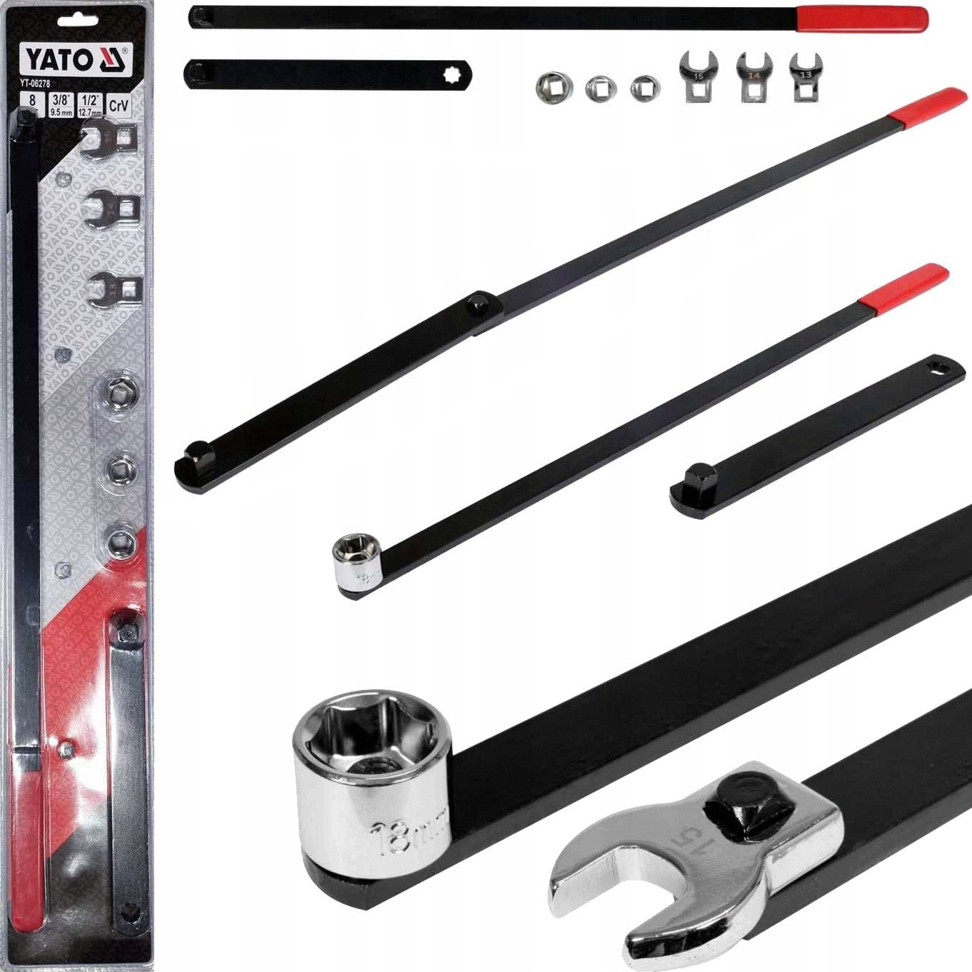 Yato Klucze Płaskie Nasadki Do Napinaczy Zestaw 8el. 13-20mm