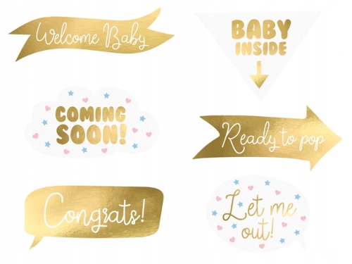 

Rekwizyty do zdjęć Baby Shower 6 szt.