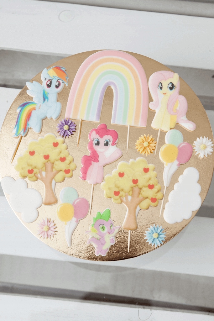 Dekorácia na tortu My Little Pony Poníky HOTOVÁ 16 El figúrky oblátky ozdoba Tvar fondánové ozdoby