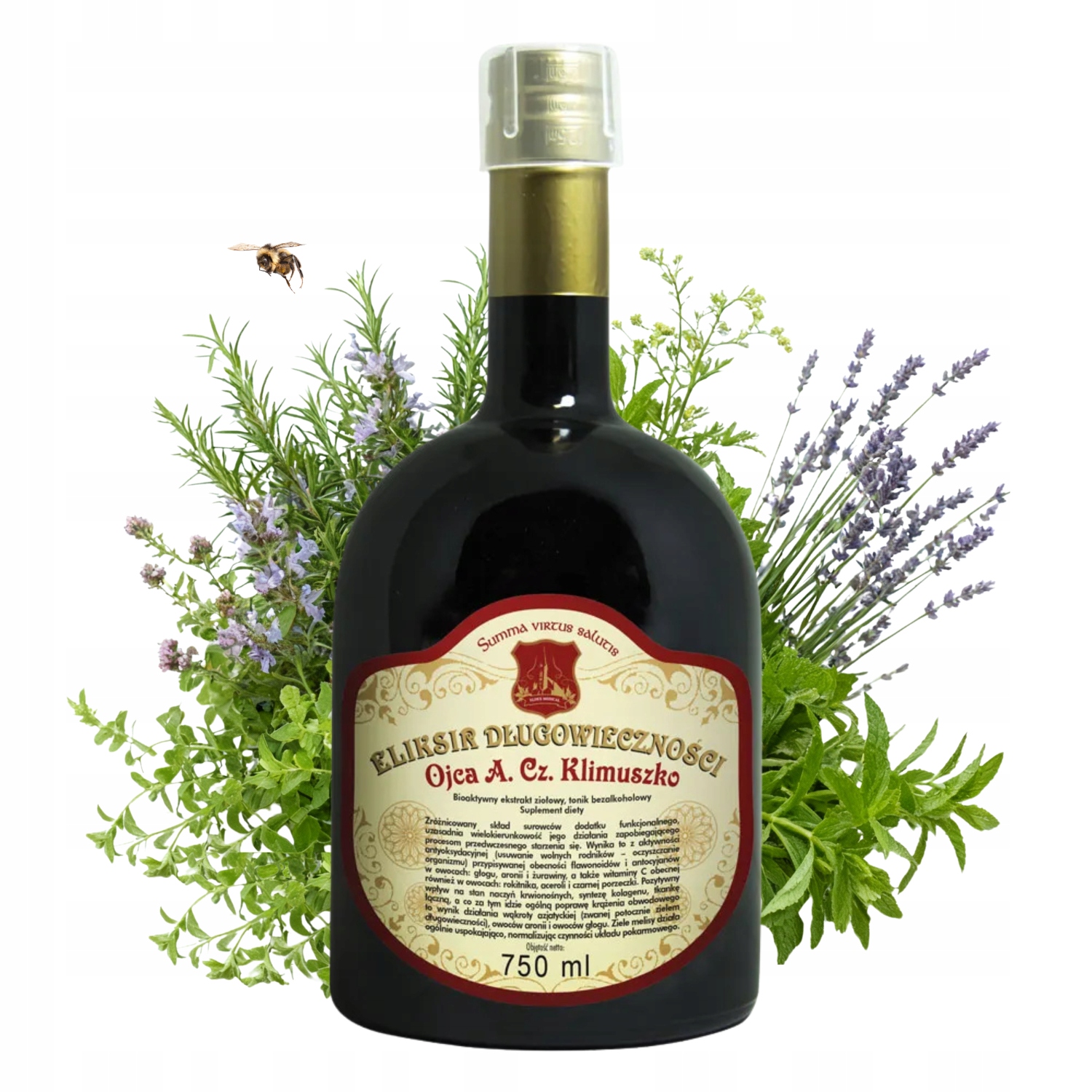 Klimuszko Eliksir Długowieczności ziołowy mieszanka ekstrakt z ziół 750ml