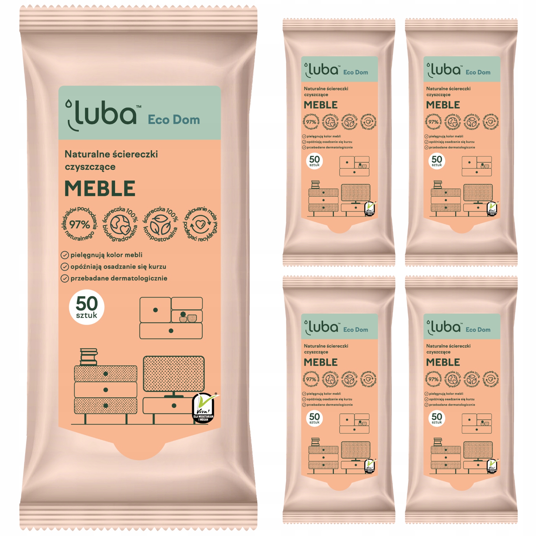 

Luba Eco Dom ściereczki nawilżane 5x50 szt. Meble