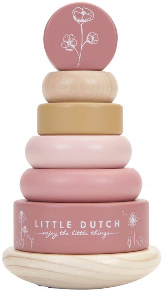 LITTLE DUTCH DREWNIANA PIRAMIDA PIRAMIDKA SORTER RÓŻOWA EAN (GTIN) 8713291444003