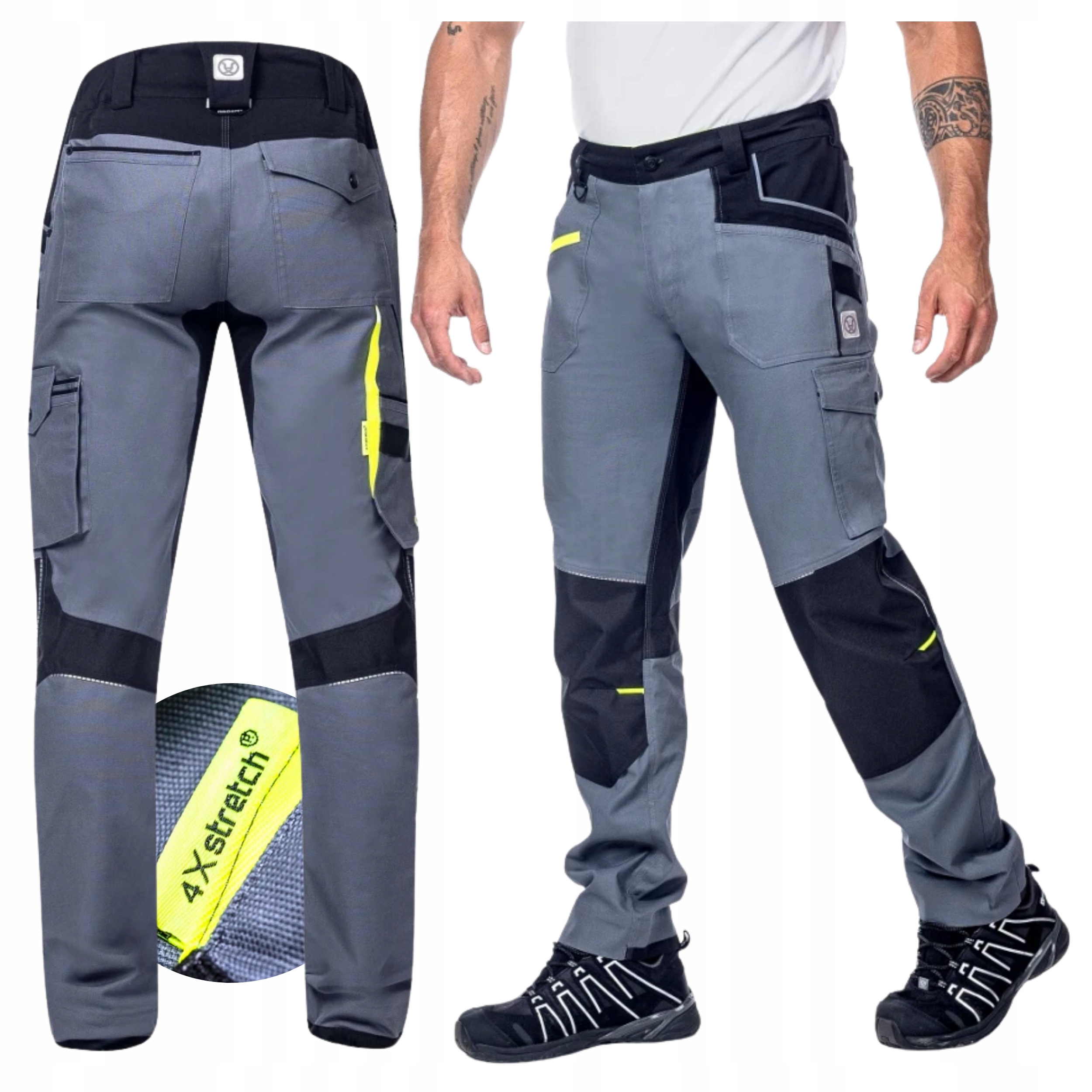 Pánské elastické pracovní kalhoty Stretch Bozp Premium vyztužené Ardon 58