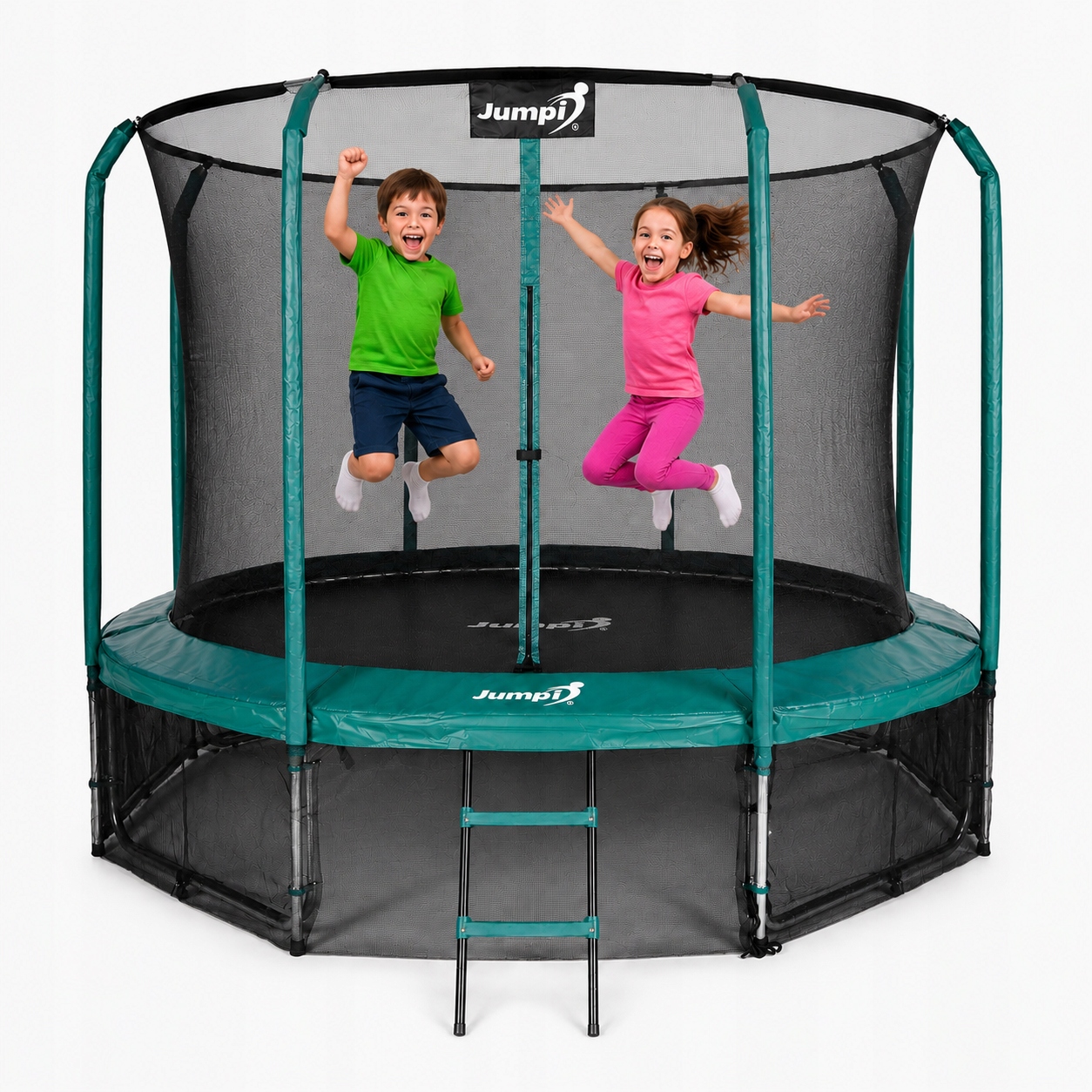 Trampolina Ogrodowa Dla Dzieci Drabinka Siatka Wewnętrzna 10FT 312CM Jumpi