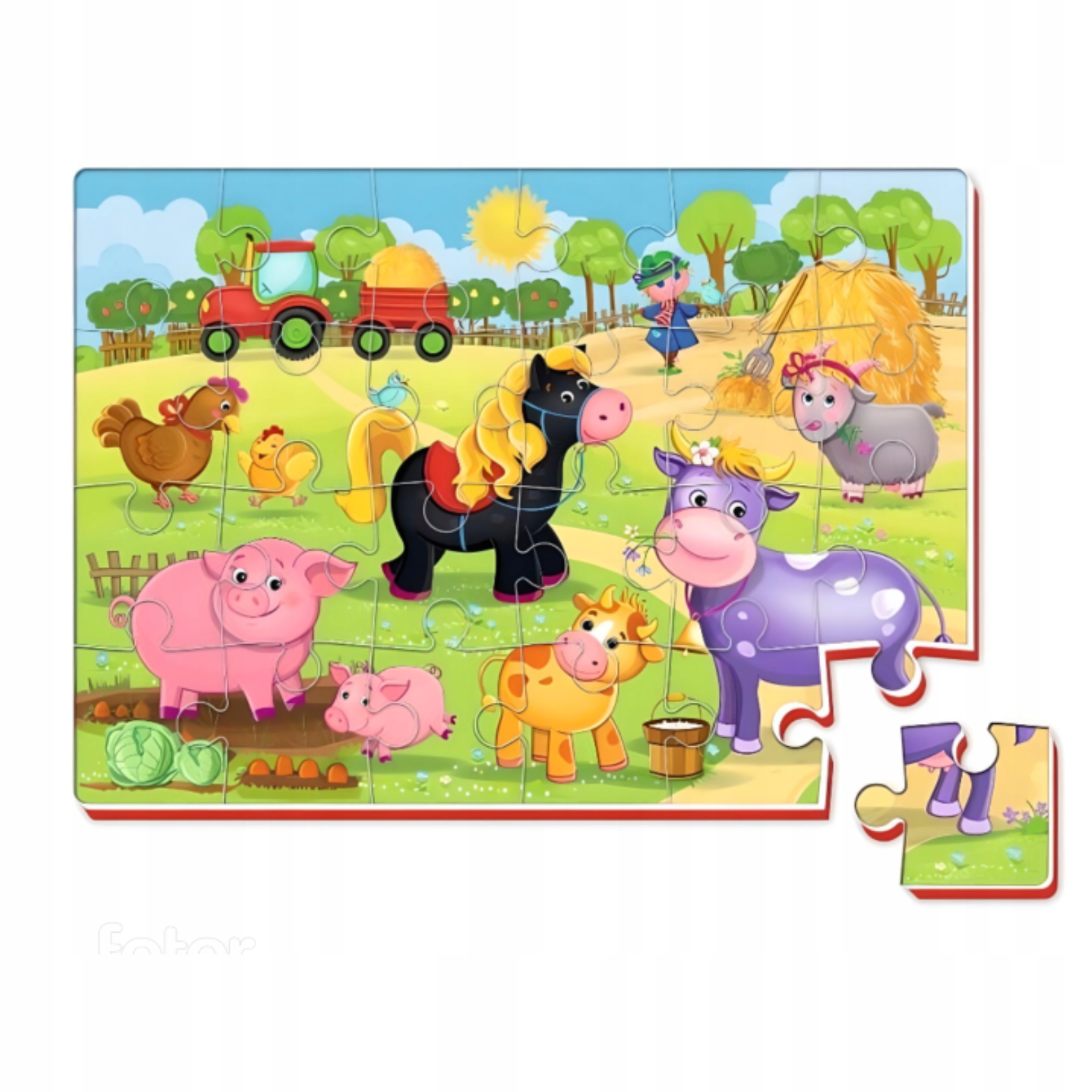 PIANKOWE PUZZLE A4 ZWIERZĘTA NA FARMIE UKŁADANKA EDUKACYJNA ROTER KAFER Marka Roter Kafer