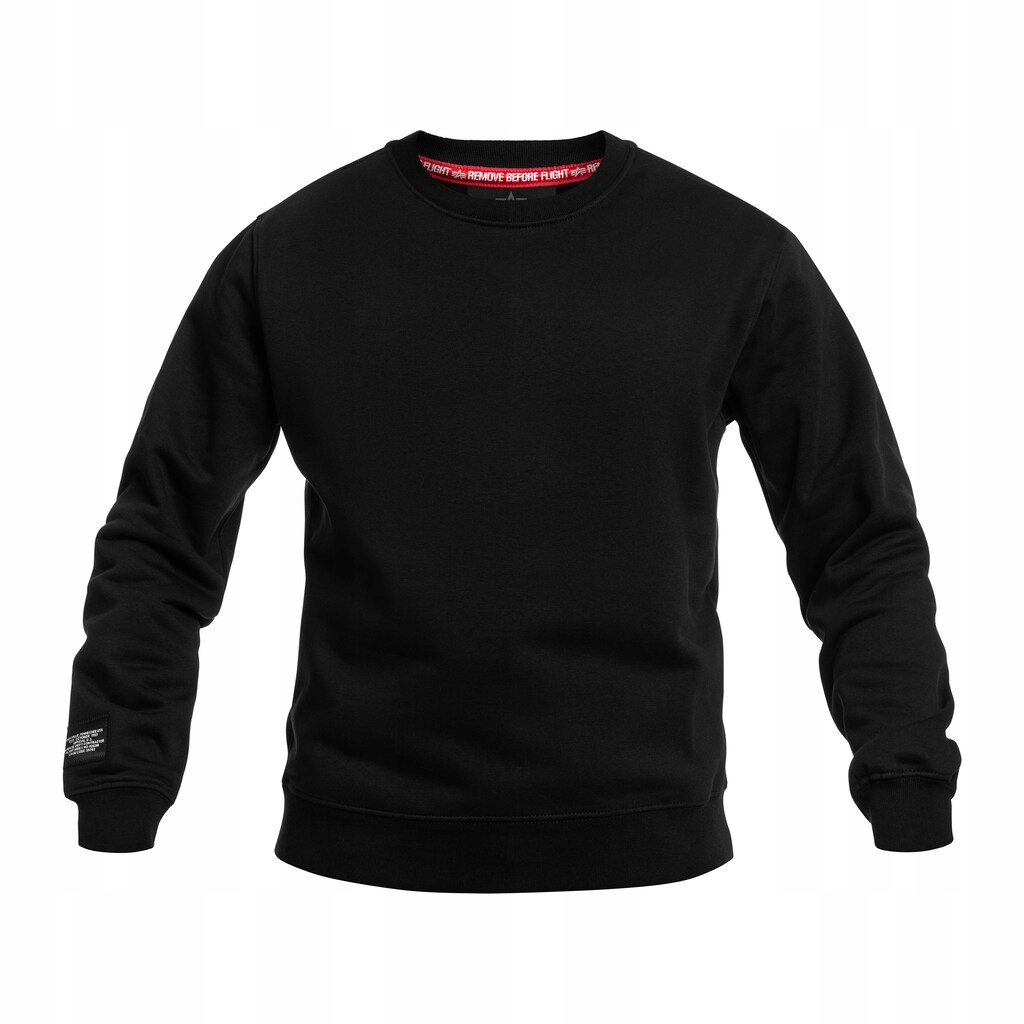 Mikina bez kapuce Alpha Industries Label Backprint černá 3XL