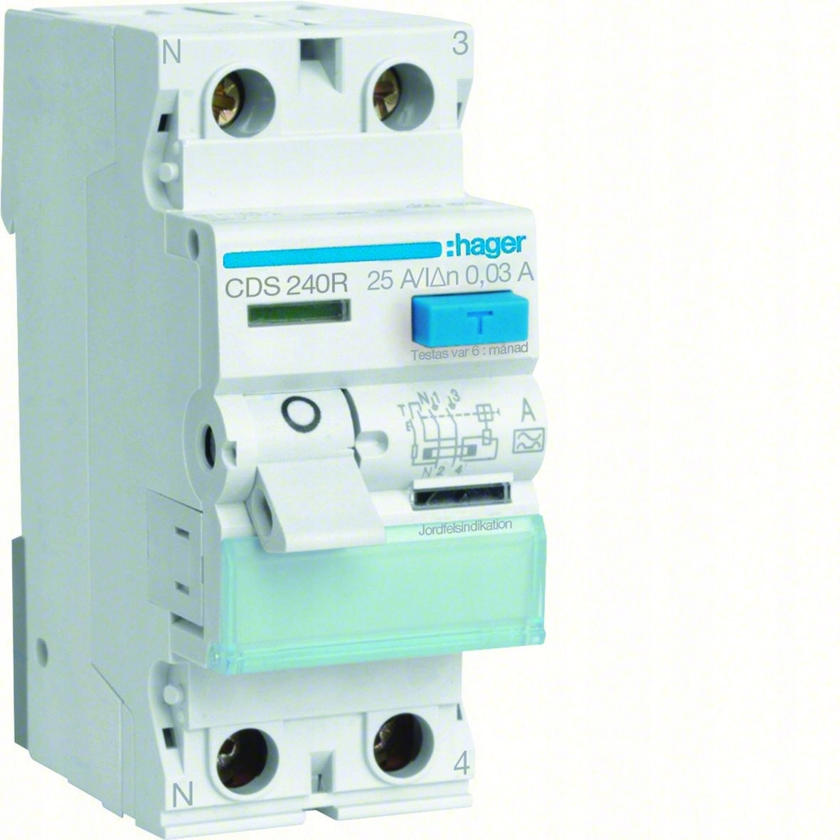 Proudový spínač 1P+N 40A/30mA Typ A QuickConnect levý N