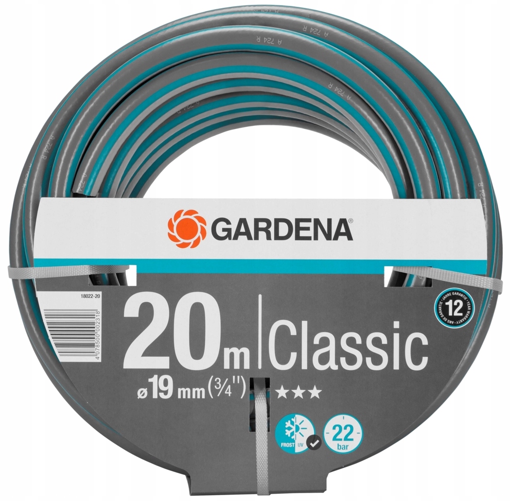 Wąż ogrodowy Classic 3/4" 20 m Gardena 19mm Pvc Odporny na Uv Wytrzymały