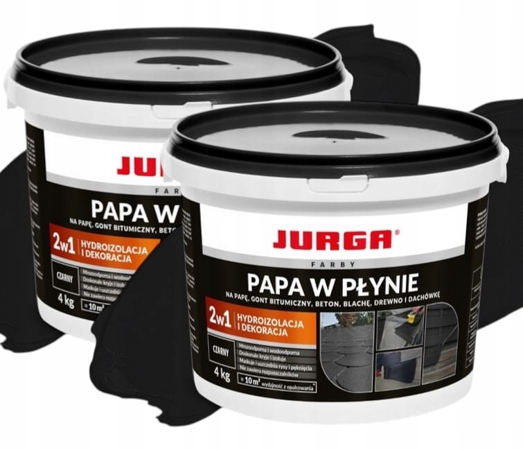 Jurga Papa W Płynie Renowacyjna Wodoodporna 2w1 Ochronna Czarna 4kg x 2szt