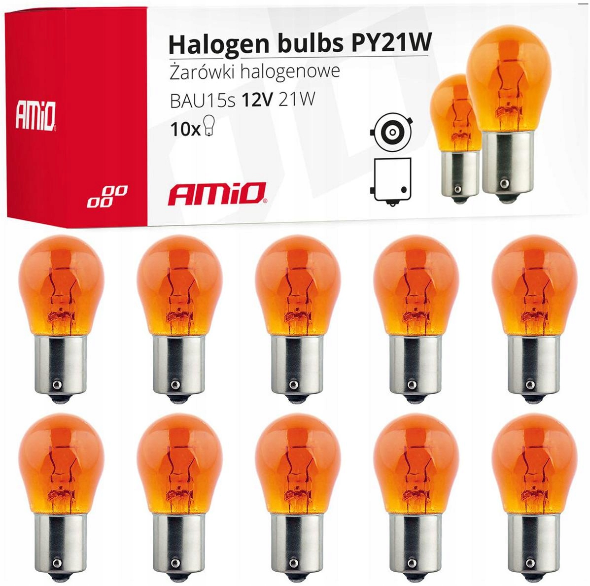 Żarówki PY21W Pomarańczowe Bańki Do Kierunkowskazów Migaczy 12V 21W 10SZTUK