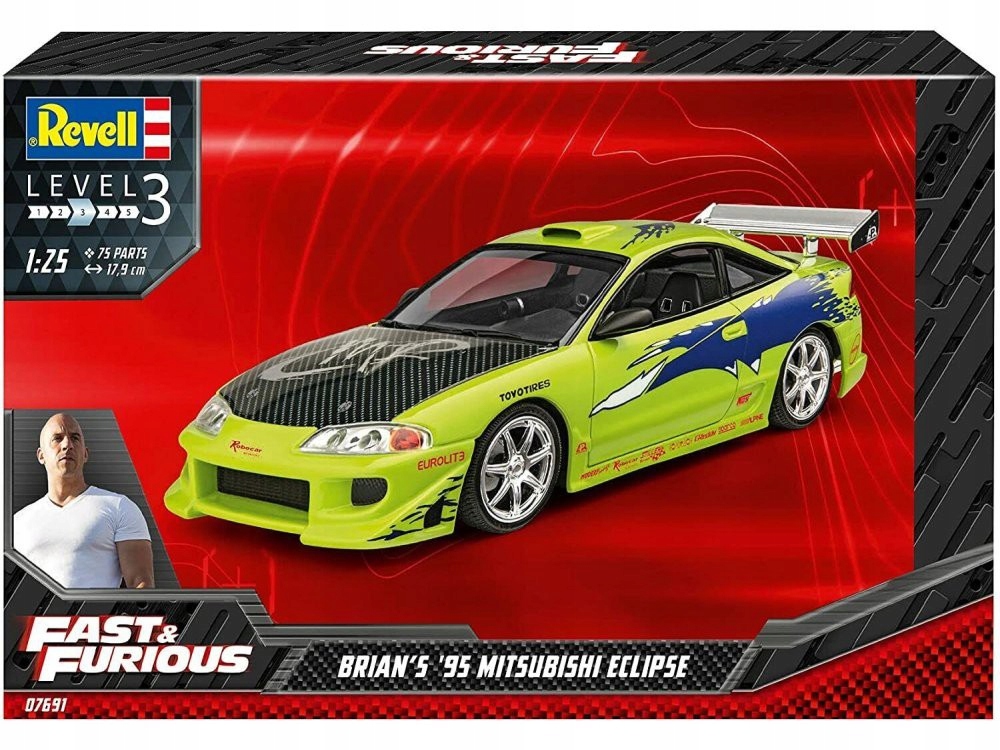 1:25 Auto F&f Brian'S 1995 Mitsubishi Eclipse Revell 07691