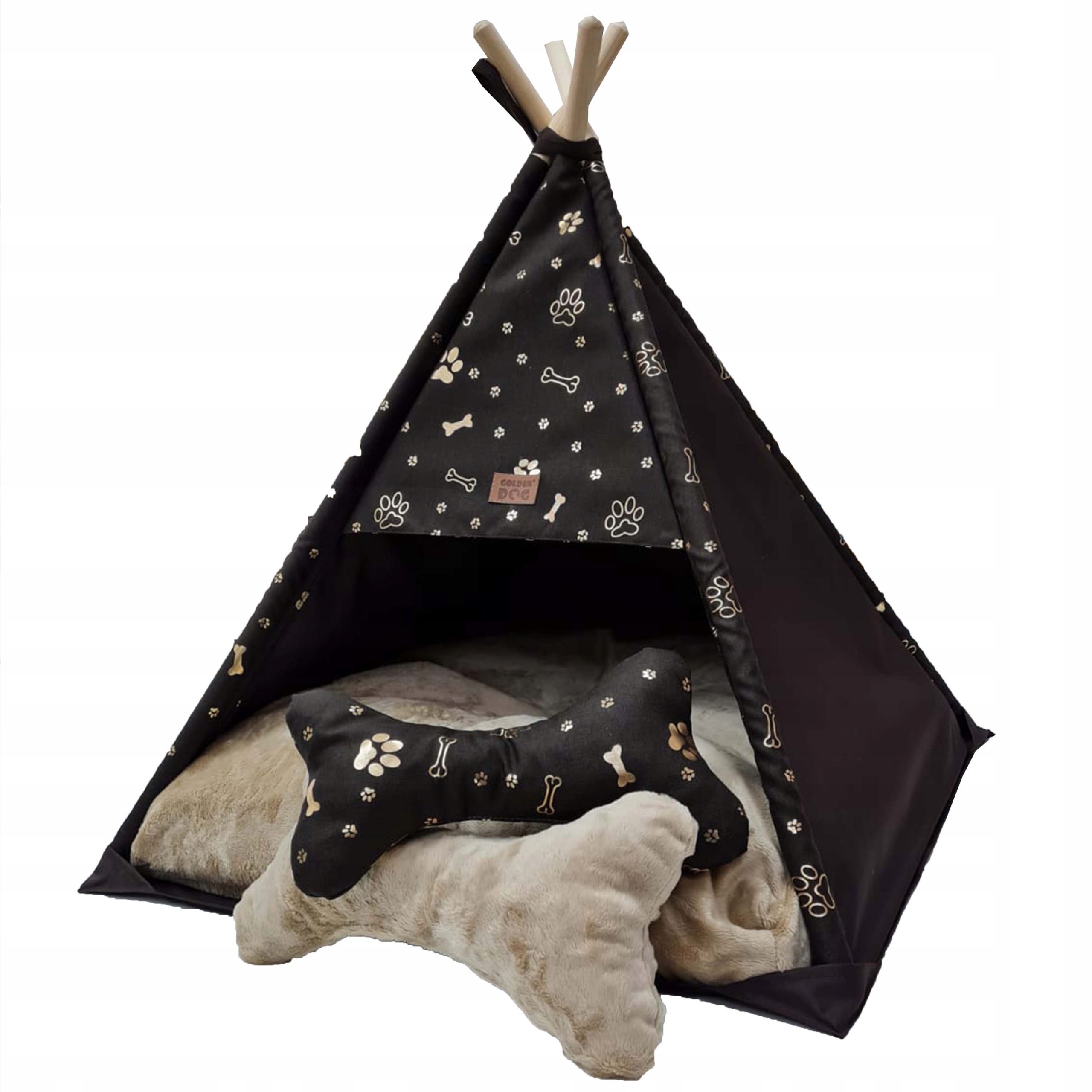 Levně Teepee Stan pro psa kočku pelíšek domeček úkryt kotec +2 polštáře vel. M