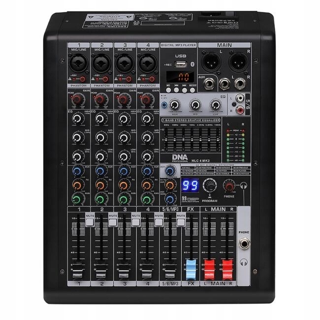 Dna Hlc 4 MK2 Analógový mixážny pult s Usb, MP3, Bt, 4-kanálový