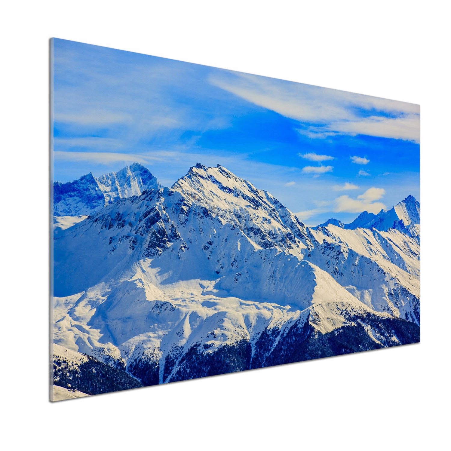 Panel medzi nábytkom v kuchyni Alpy v zime 100x70 Lepidlo