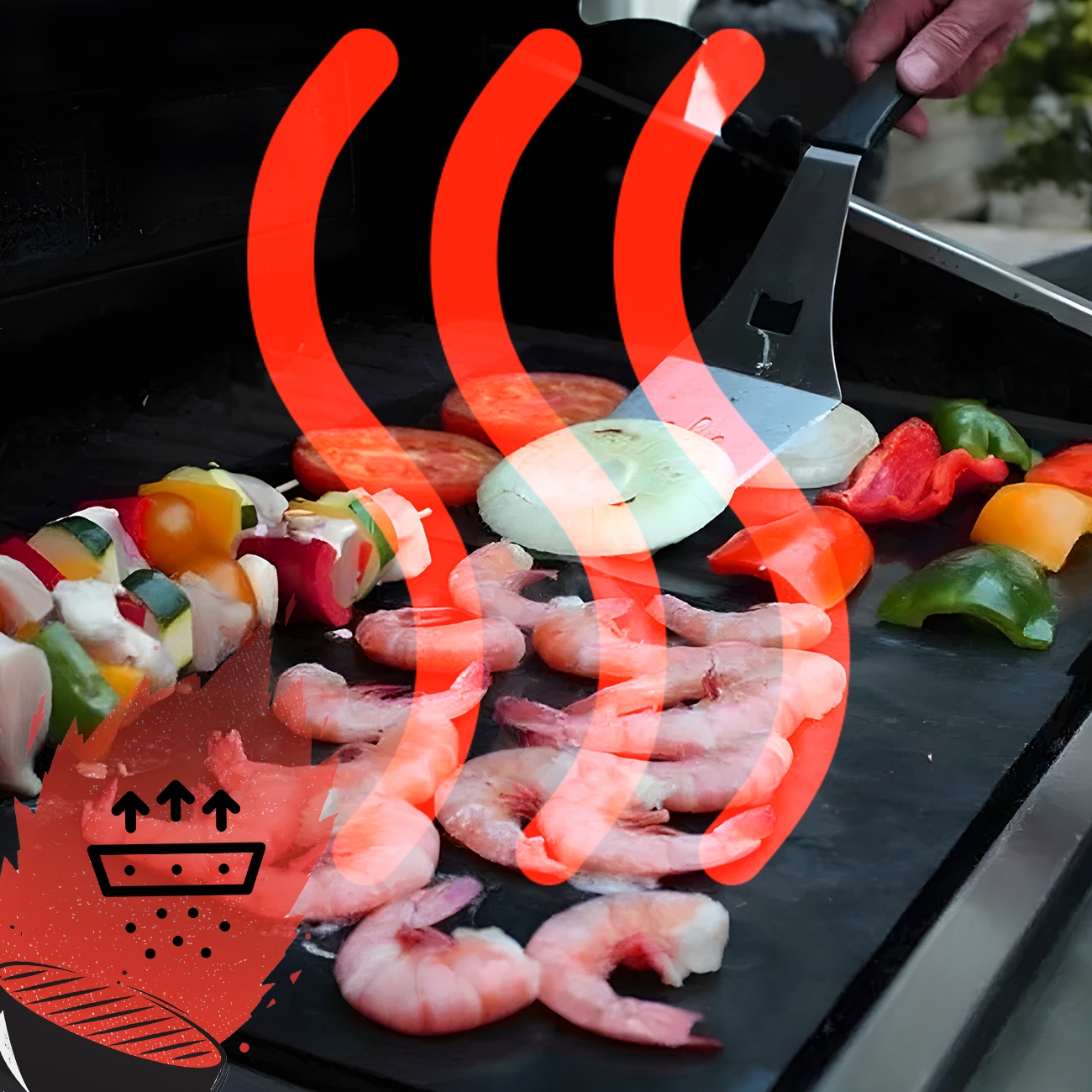 MATA TEFLONOWA PODKŁADKA NA GRILL DO PIECZENIA TACKA WIELORAZOWA BBQ 10 SZT Długość 40 cm