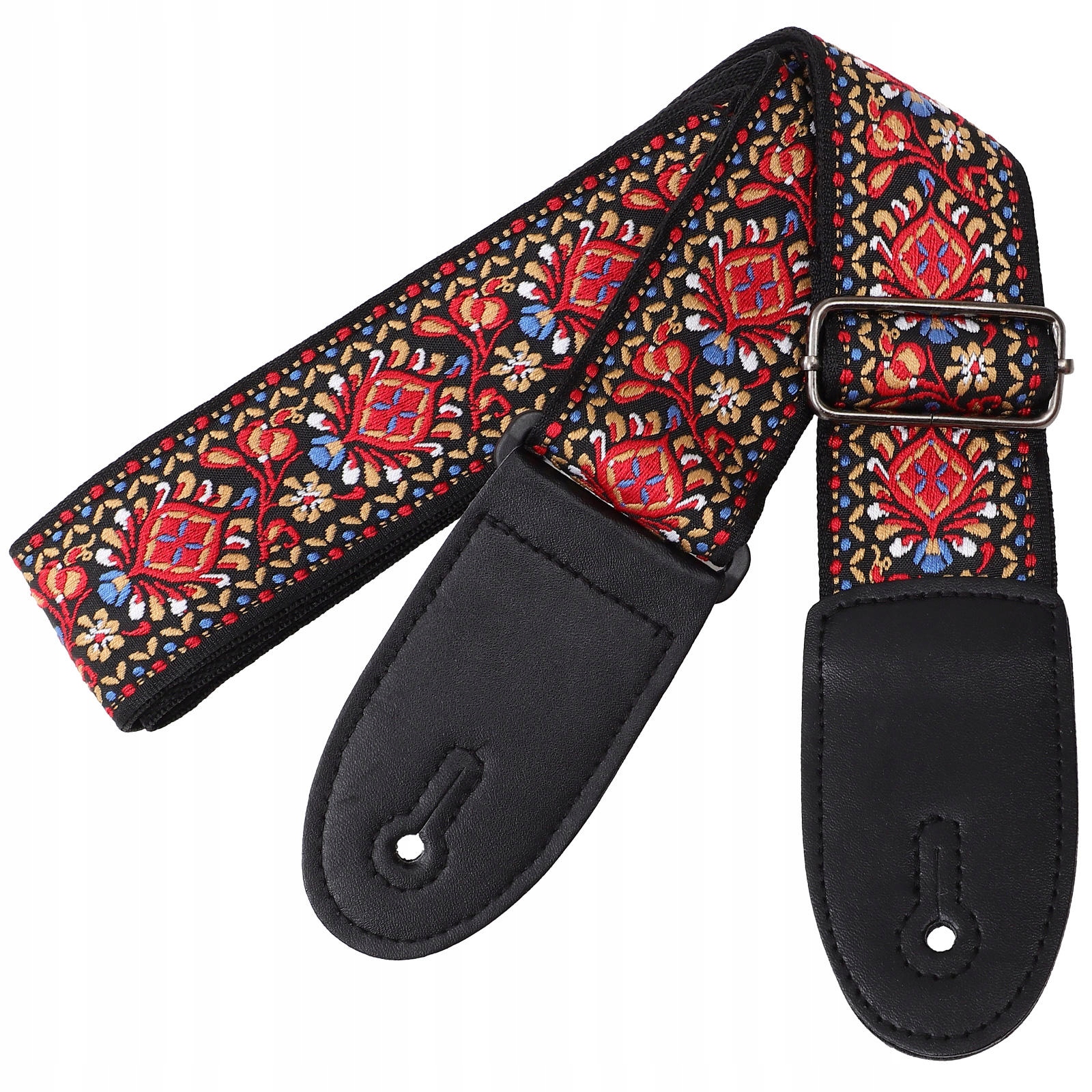 WYMIENNY CZERWONY PASEK NA RAMIĘ Z ETNICZNYM WZOREM