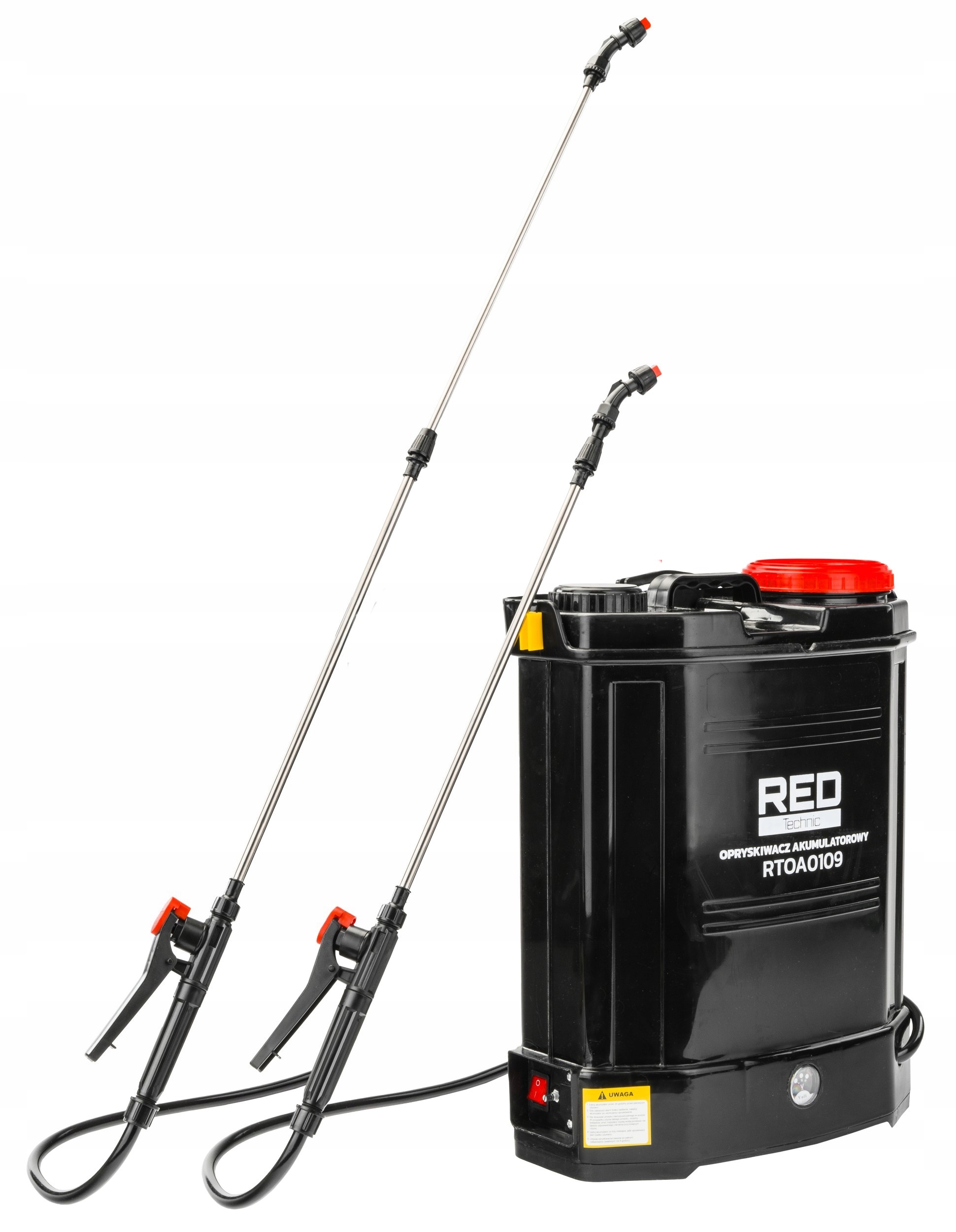 OPRYSKIWACZ AKUMULATOROWY ELEKTRYCZNY 20L PLECAKOWY RED TECHNIC 4 DYSZE Waga narzędzia 4.5 kg