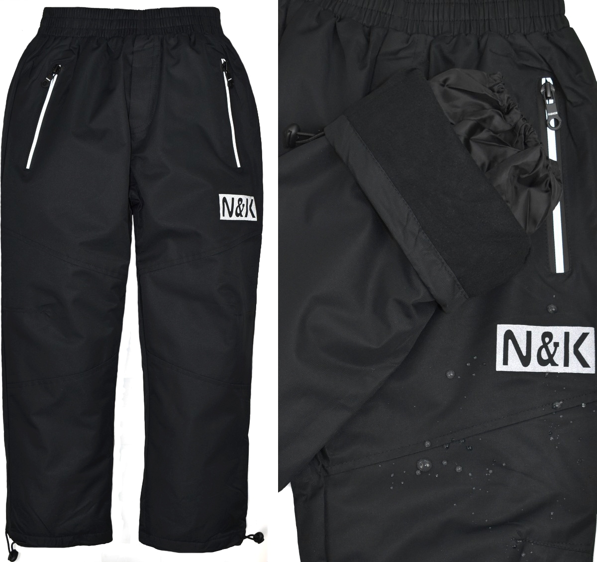 F26 Narciarskie SPODNIE Ocieplane Polarem Czarne - 122/128