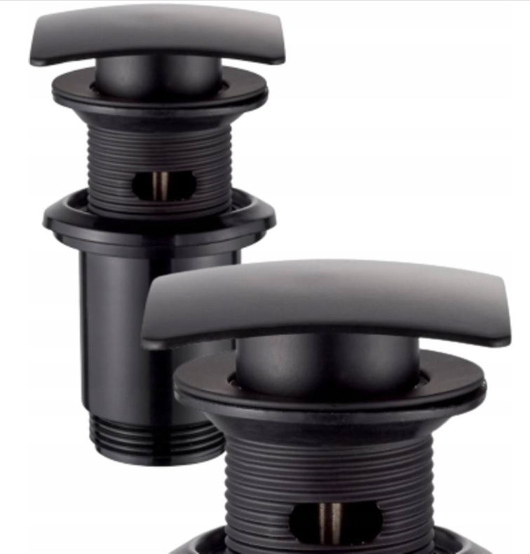 

Korek klik klak do umywalki czarny mat kwadrat