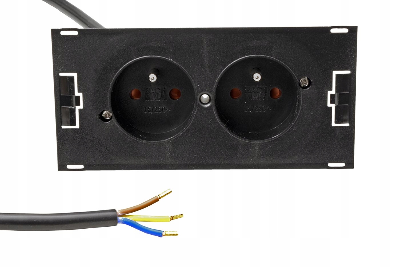 Bachmann Systém Due, 2x zásuvka Cz, černý, 2m kabel (929.002)