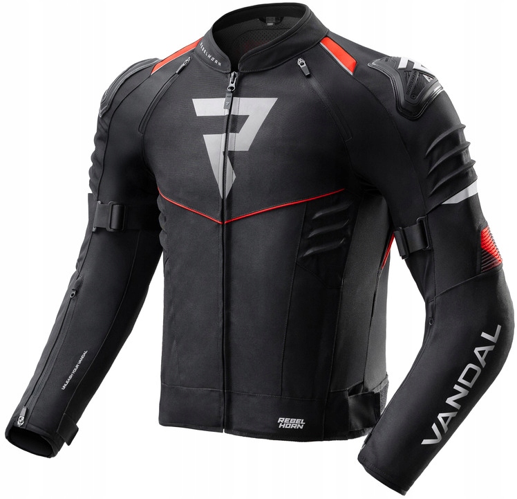 Rebelhorn Vandal 2 Tex Black Red Textilná Motocyklová Bunda 3XL