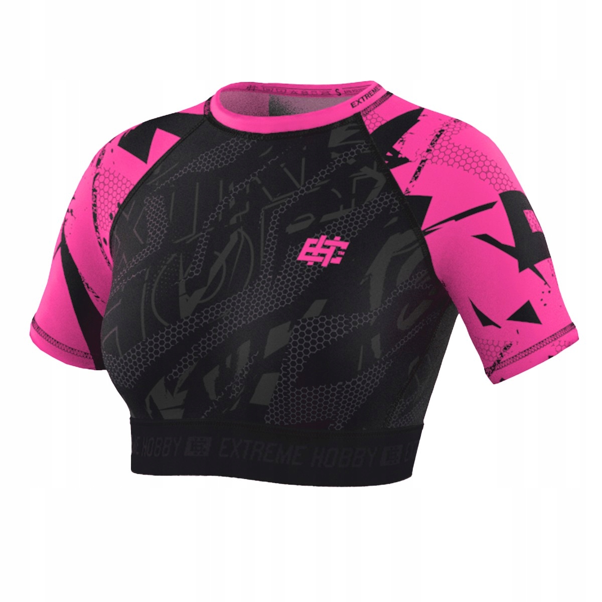 Dámské sportovní Tričko Crop Top Tréninkový Extreme Hobby Neo S Růžová