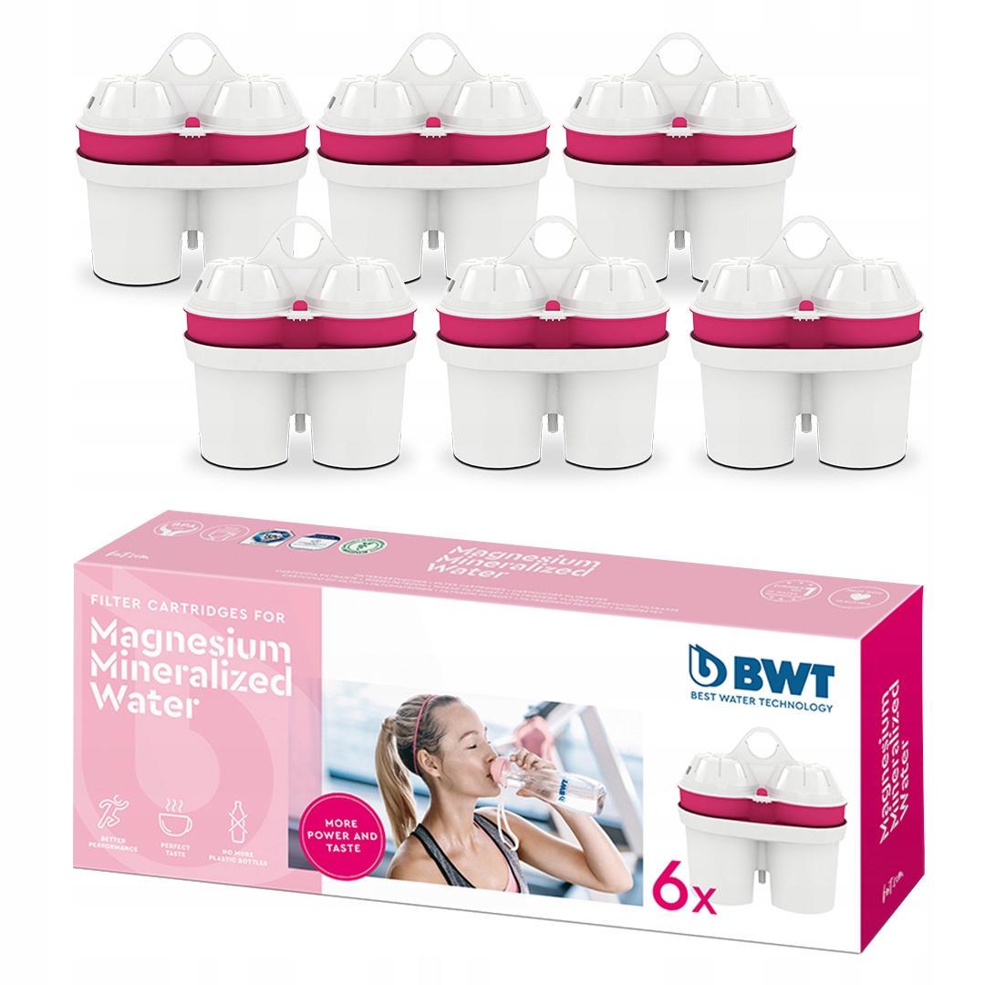 Filtr Wkład Filtrujący do Dzbanka z Magnezem Miękka Woda Bwt Mg2+ Pack 6szt