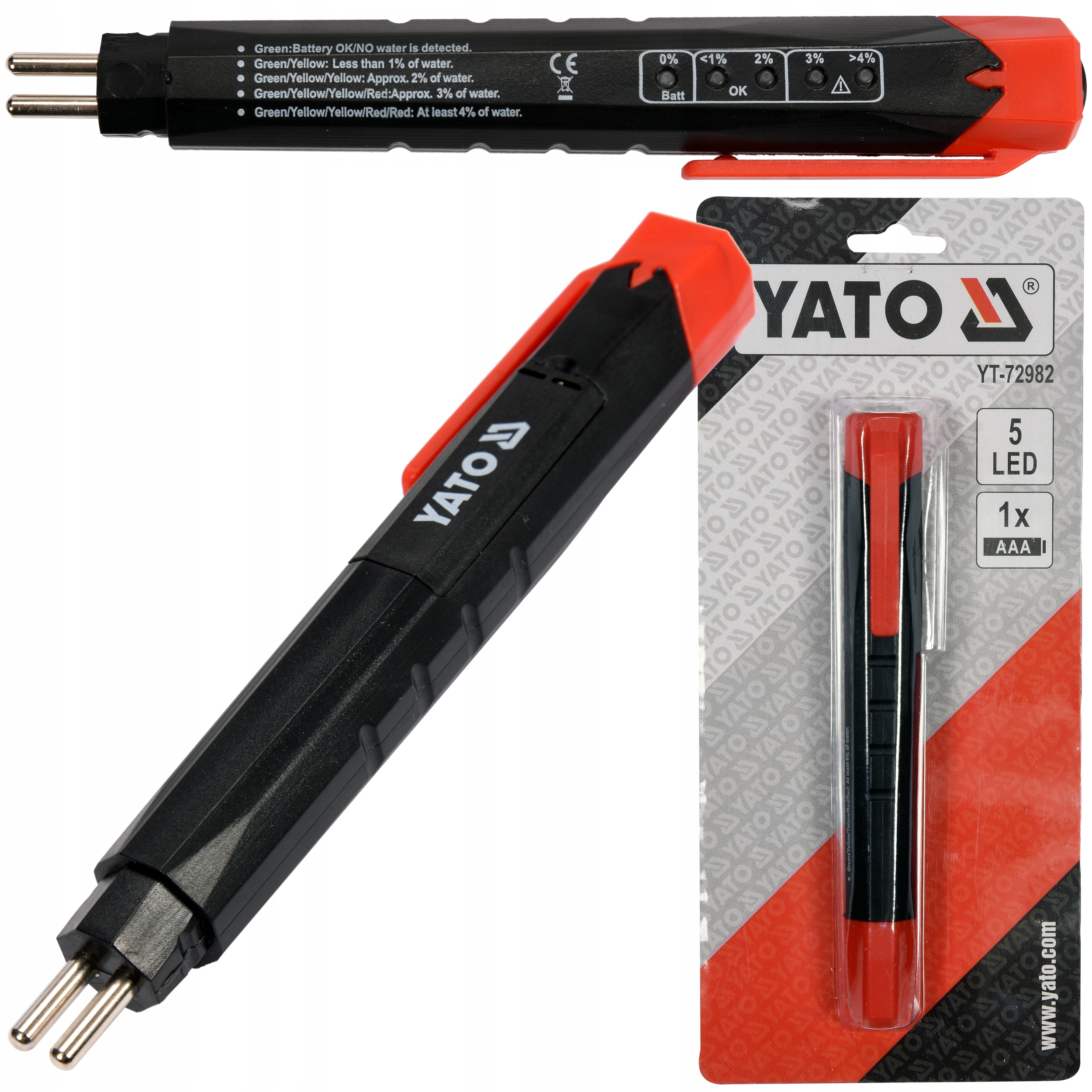 Tester Miernik Jakości Płynu Hamulcowego Dot Diody Led x5 Yato
