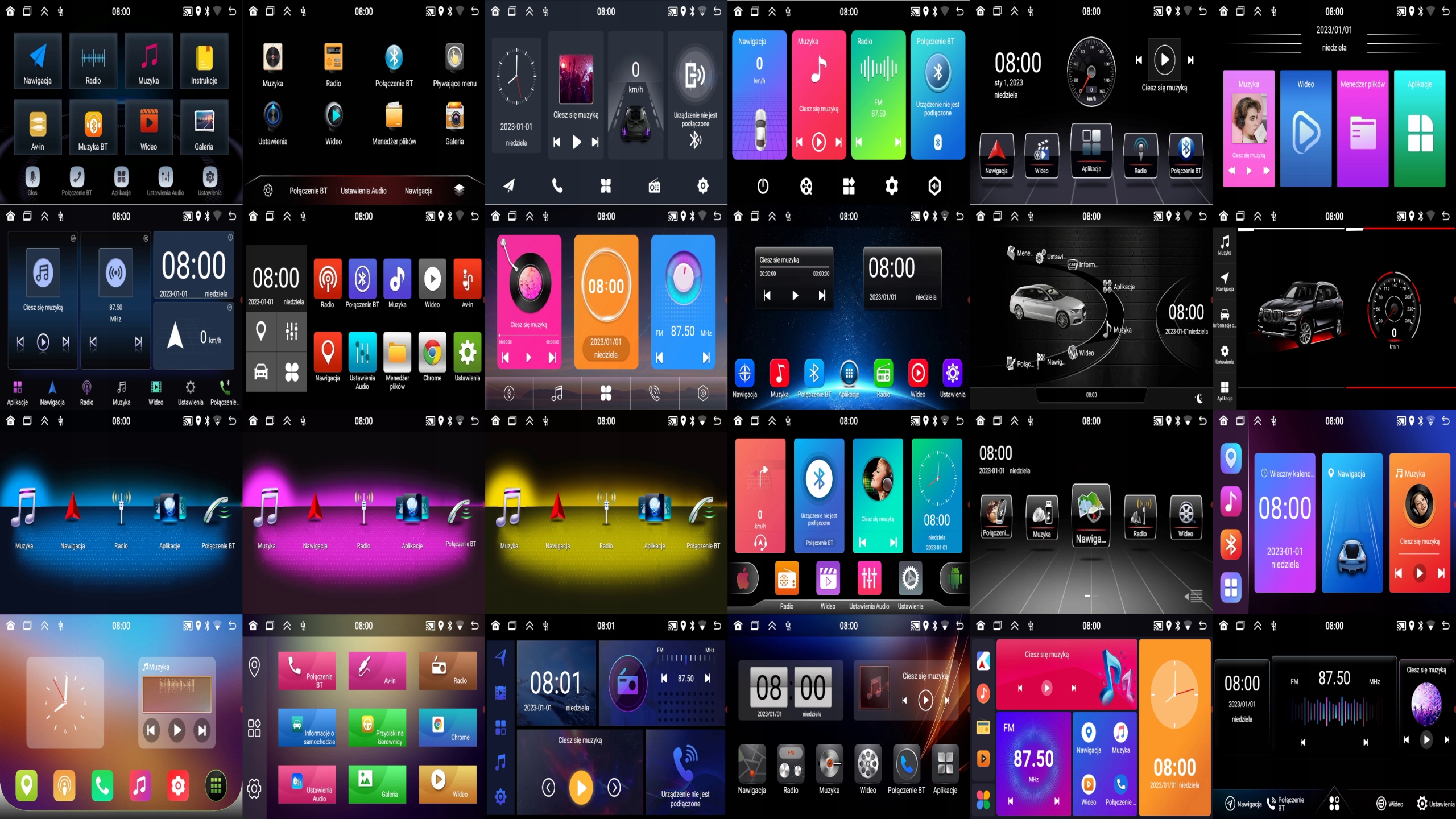 RADIO SAMOCHODOWE BLUETOOTH 2 DIN 9 CALI DOTYKOWE ANDROID 12 Rodzaje odtwarzanych nośników USB