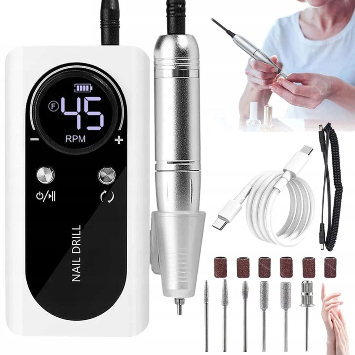 Bruska S Sadou Fréz 45,000RPM Usb C