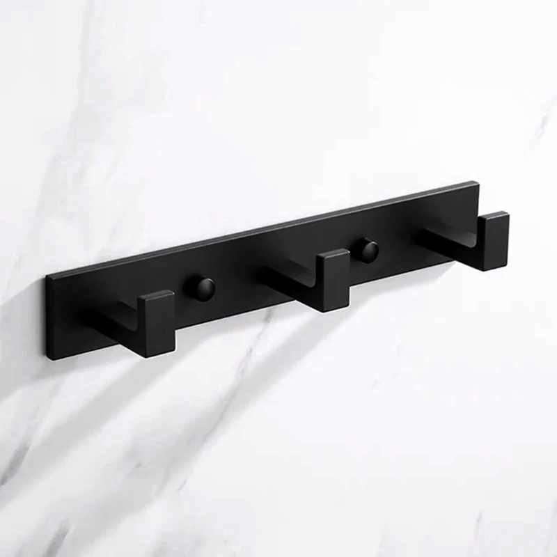 

Wieszak 3 Haczyki Ręcznik Czarny Uchwyt Listwa Lux