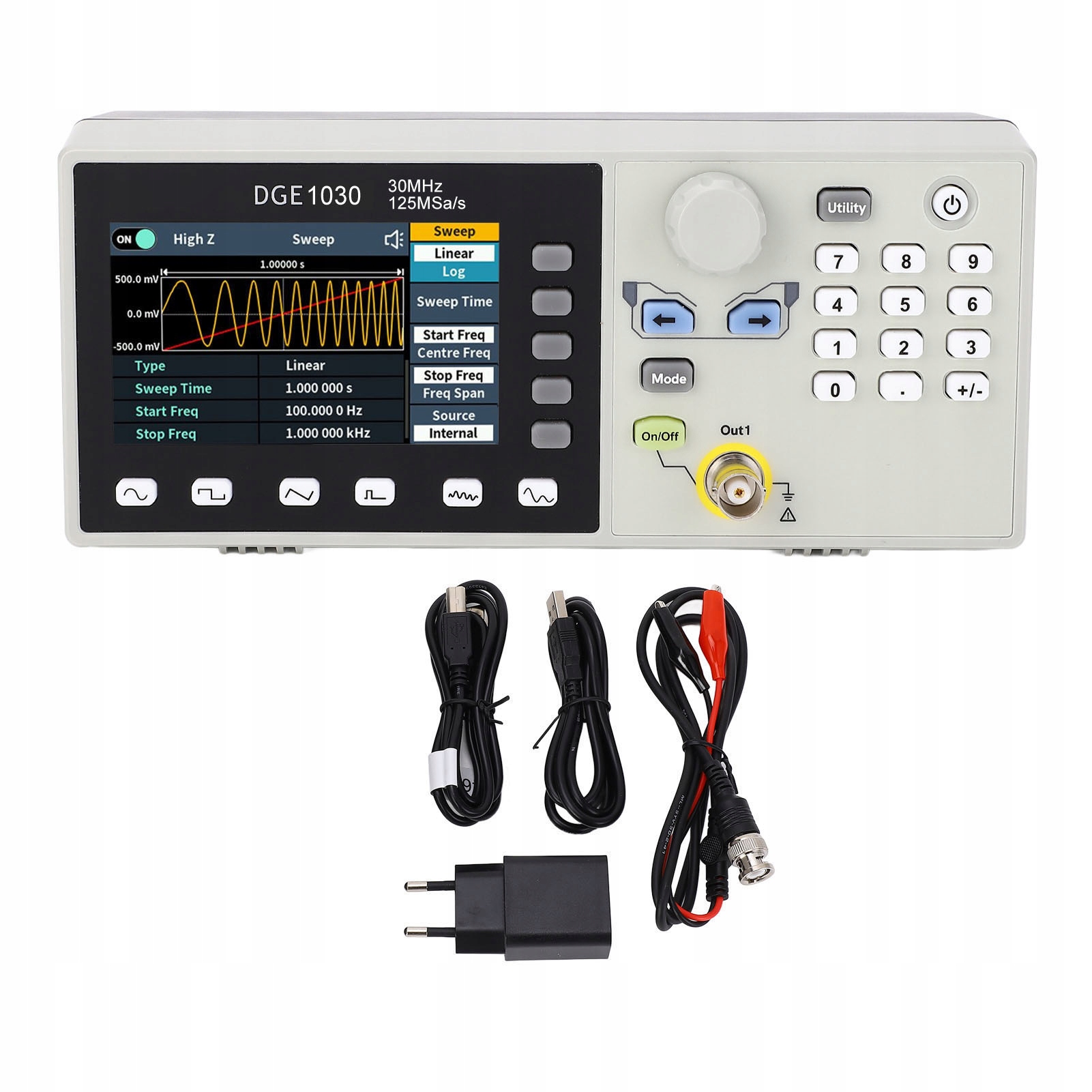 Generator przebiegów arbitralnych Zakres od 1 μHz do 30 MHz 51