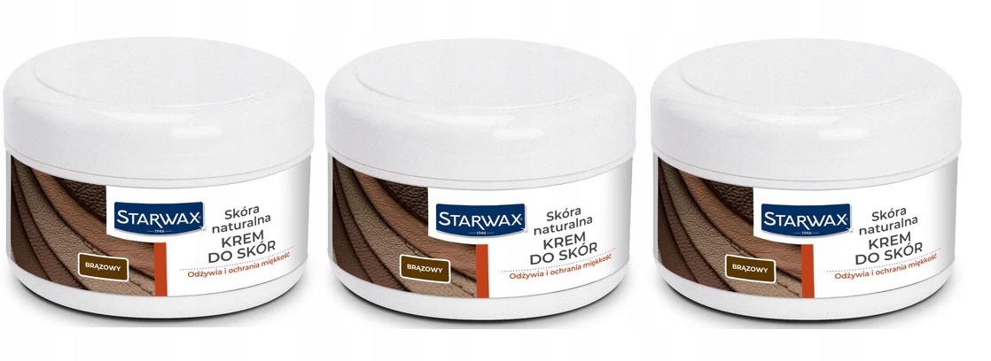 Levně 3xSTARWAX Přírodní Kůže Krém Na Kůži Hnědý 150 ML
