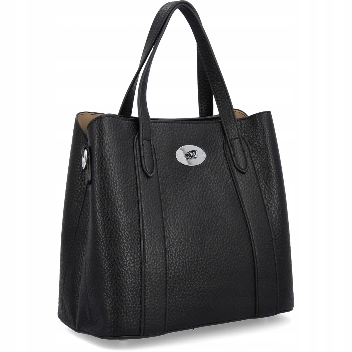 Klasyczna Torebka Damska 3 Komory firmy Herisson 22R561 Czarna