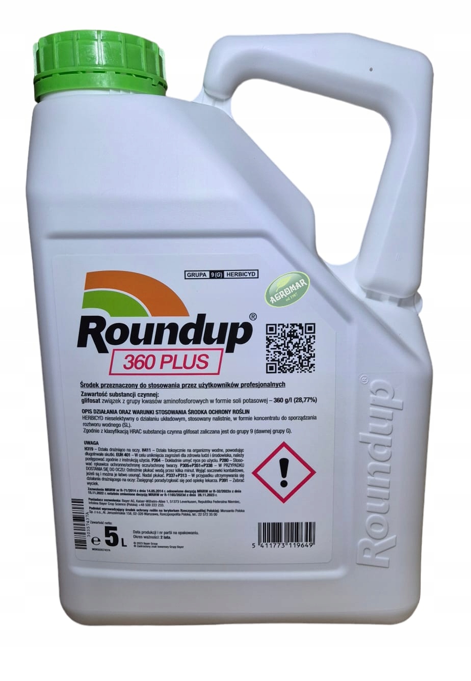 Roundup 360 Sl Plus 5L Zwalcza Chwasty Herbicyd Totalny