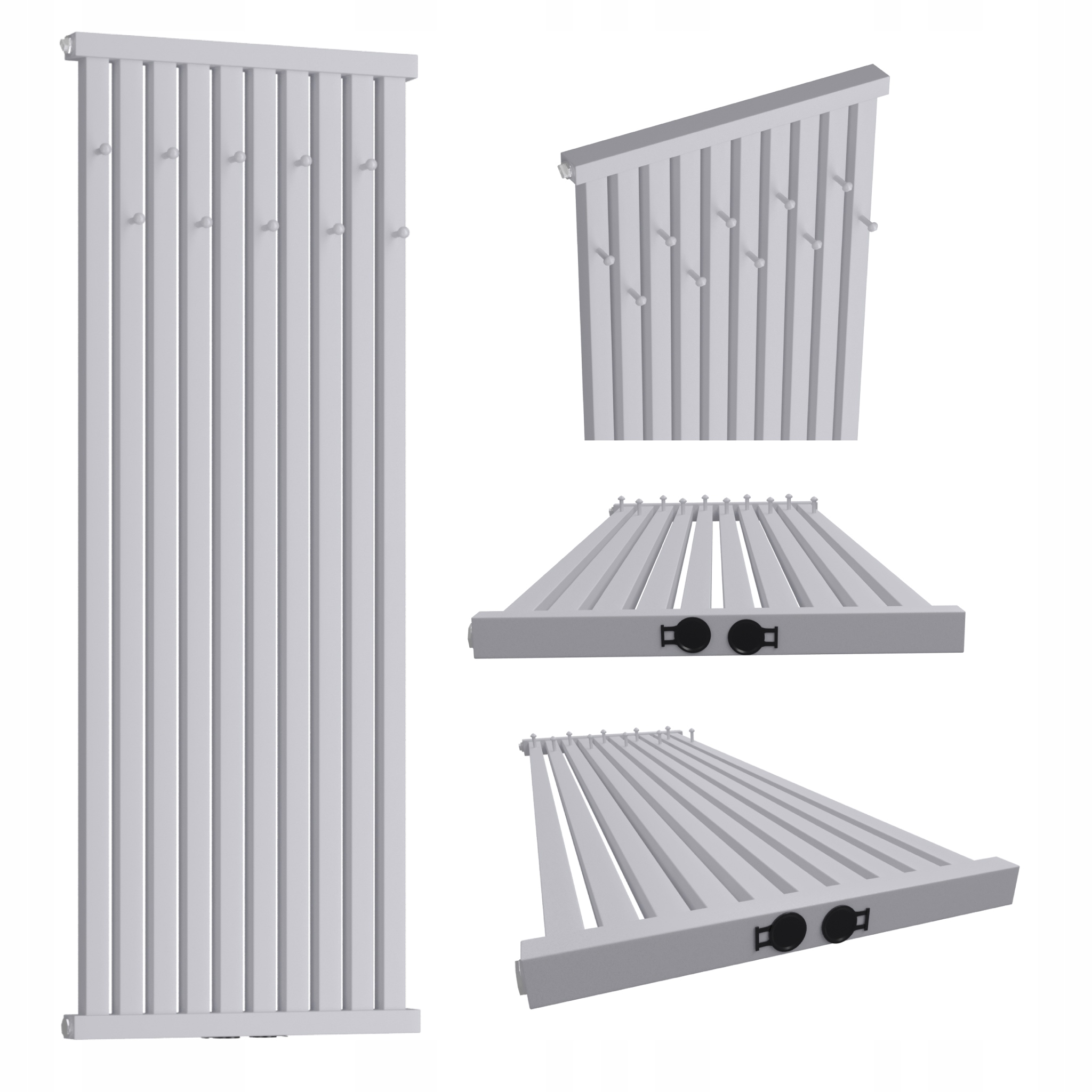 Dekorativní radiátor s věšáky Radiator Hook 100x46 Šedá Struktura