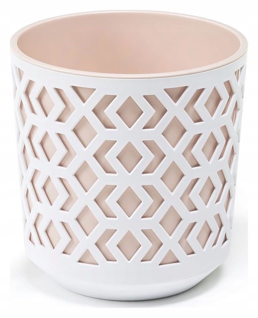 

Doniczka Aztek fi195 biały jasny beż Lamela