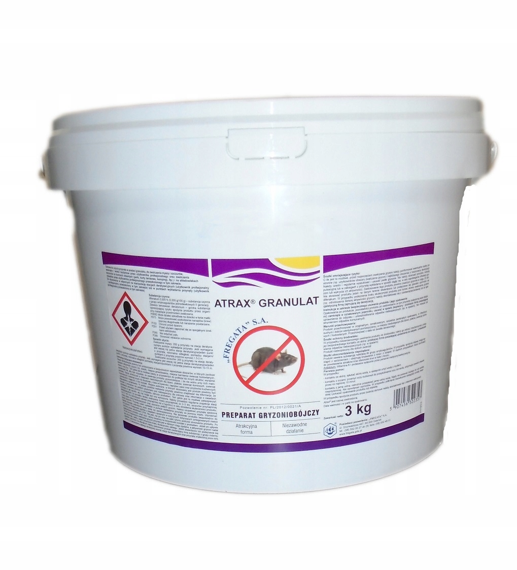 

Atrax Granulat 3kg przeciw myszom szczurom Fregata