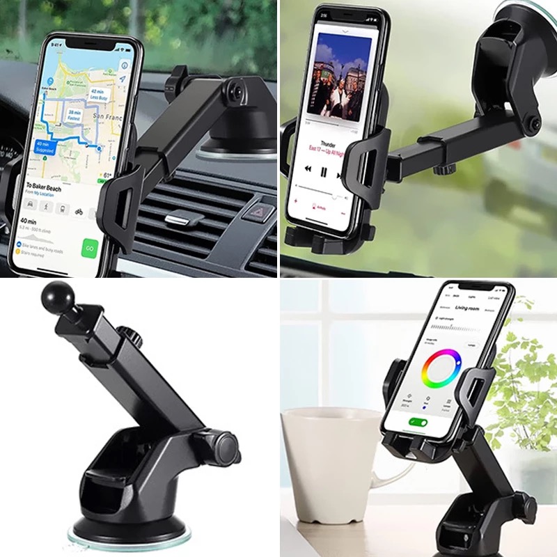 UCHWYT DO SAMOCHODU NA TELEFON SZYBĘ KOKPIT MOCNY UNIWERSALNY Kolor czarny