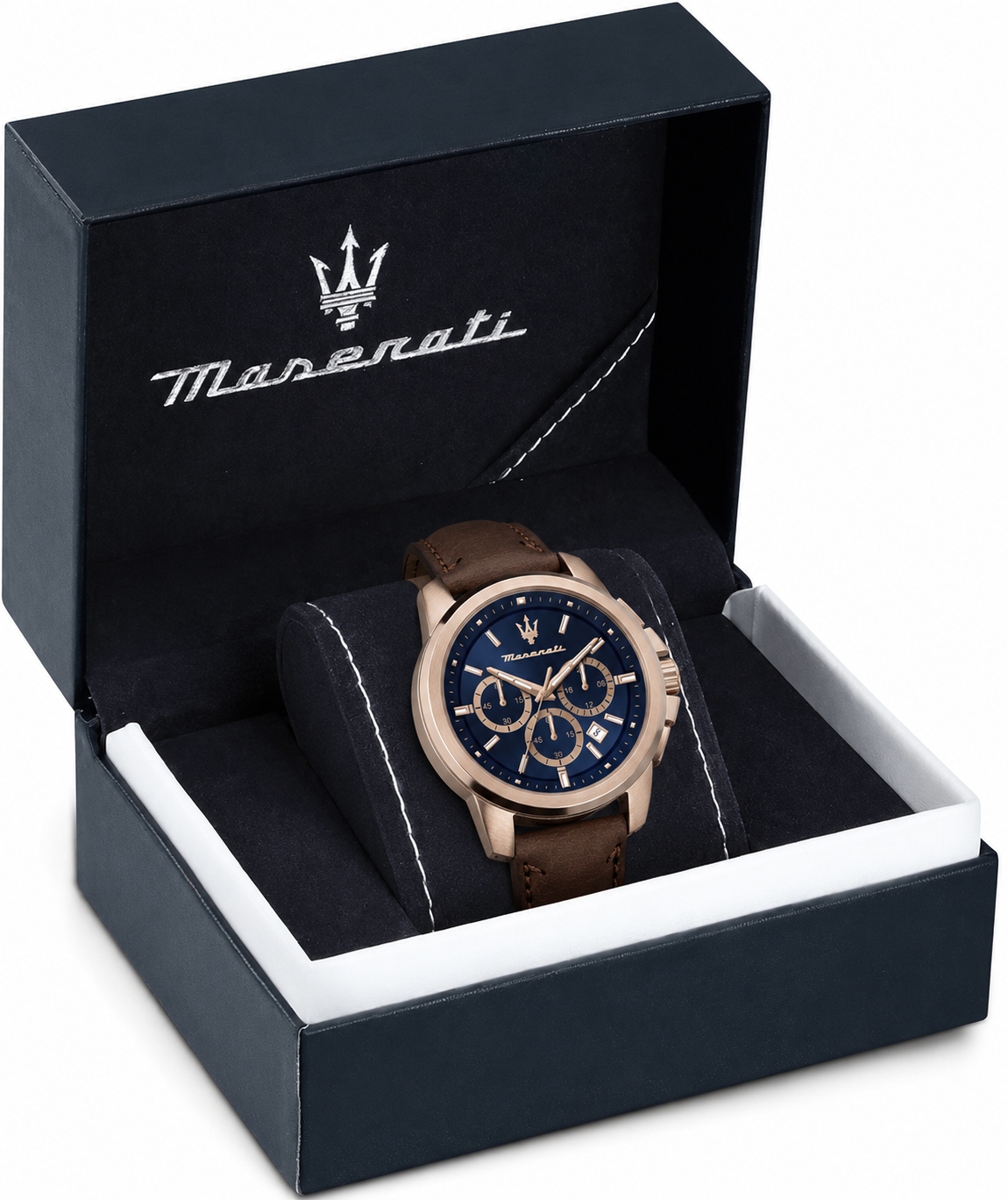 Maserati Zegarek męski chronograf analogowy skórzany pasek 44mm R8871621040