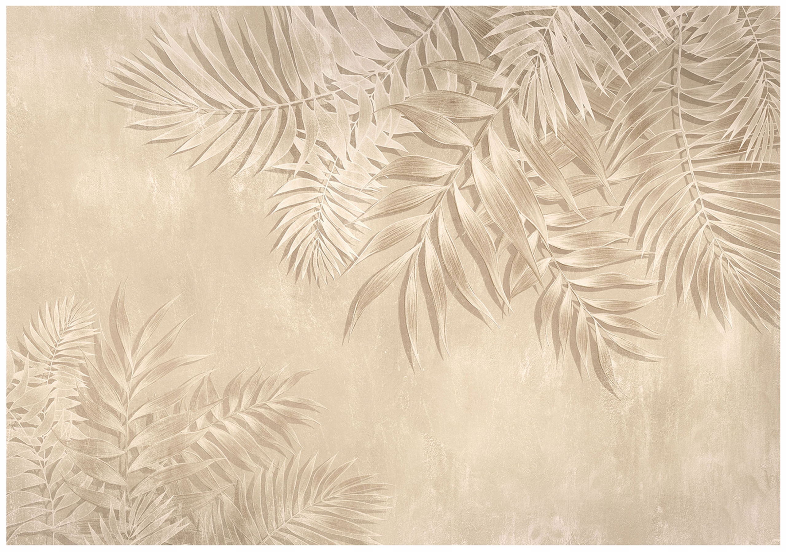 Vinylová Tapeta Na Flizeline Listy Betón Abstrakcia Béžová Boho 312x219