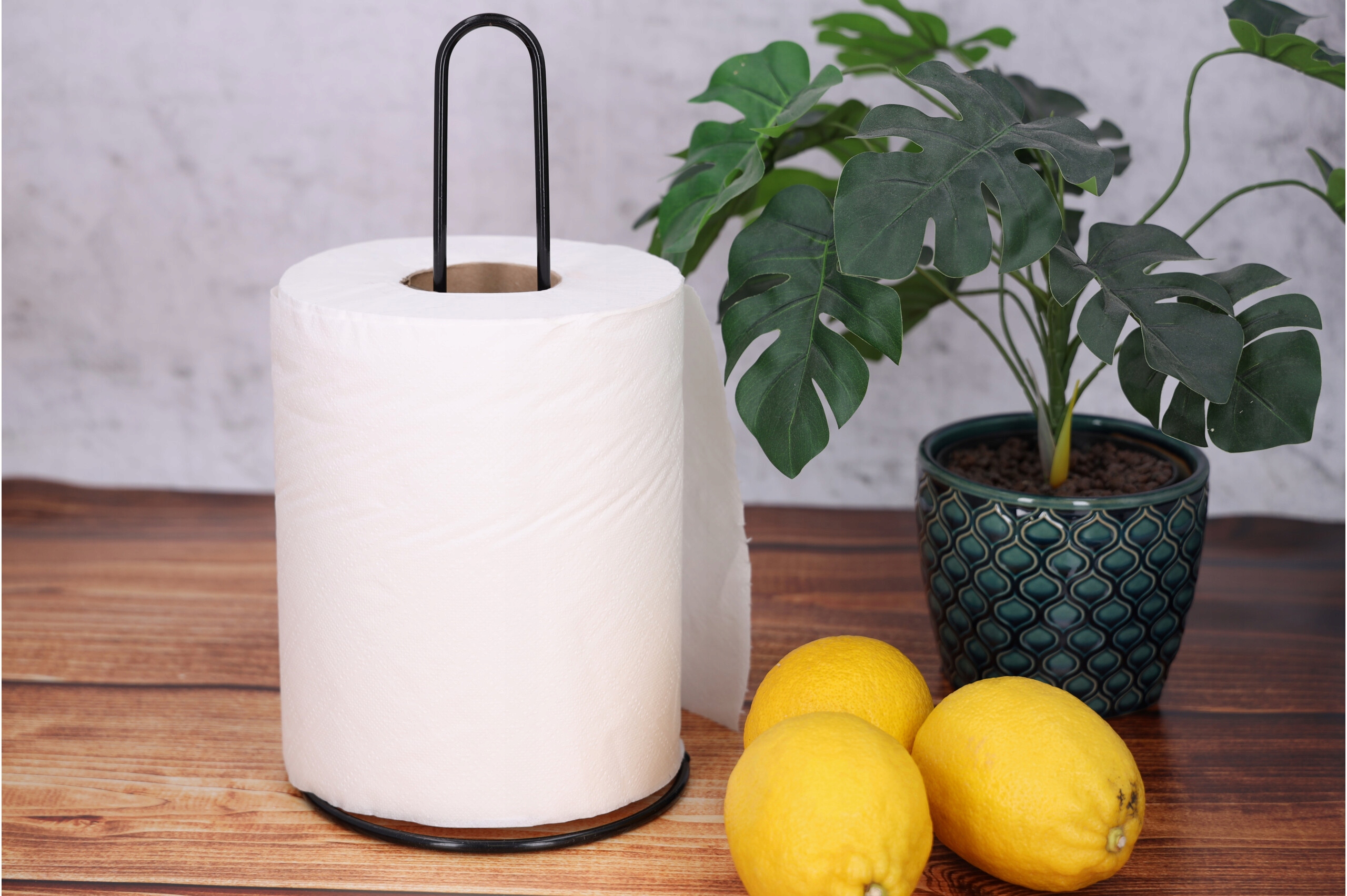 Stojak na ręczniki papierowe czarny metalowy Waga produktu z opakowaniem jednostkowym 0.18 kg