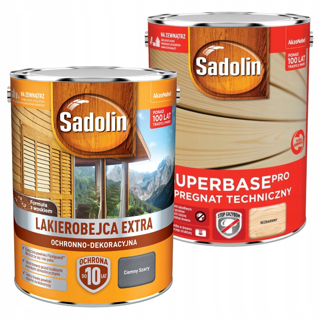 Sada Sadolin Extra Laková Nádoba 5 L Tmavě Šedá Sadolin Superbase 5 L