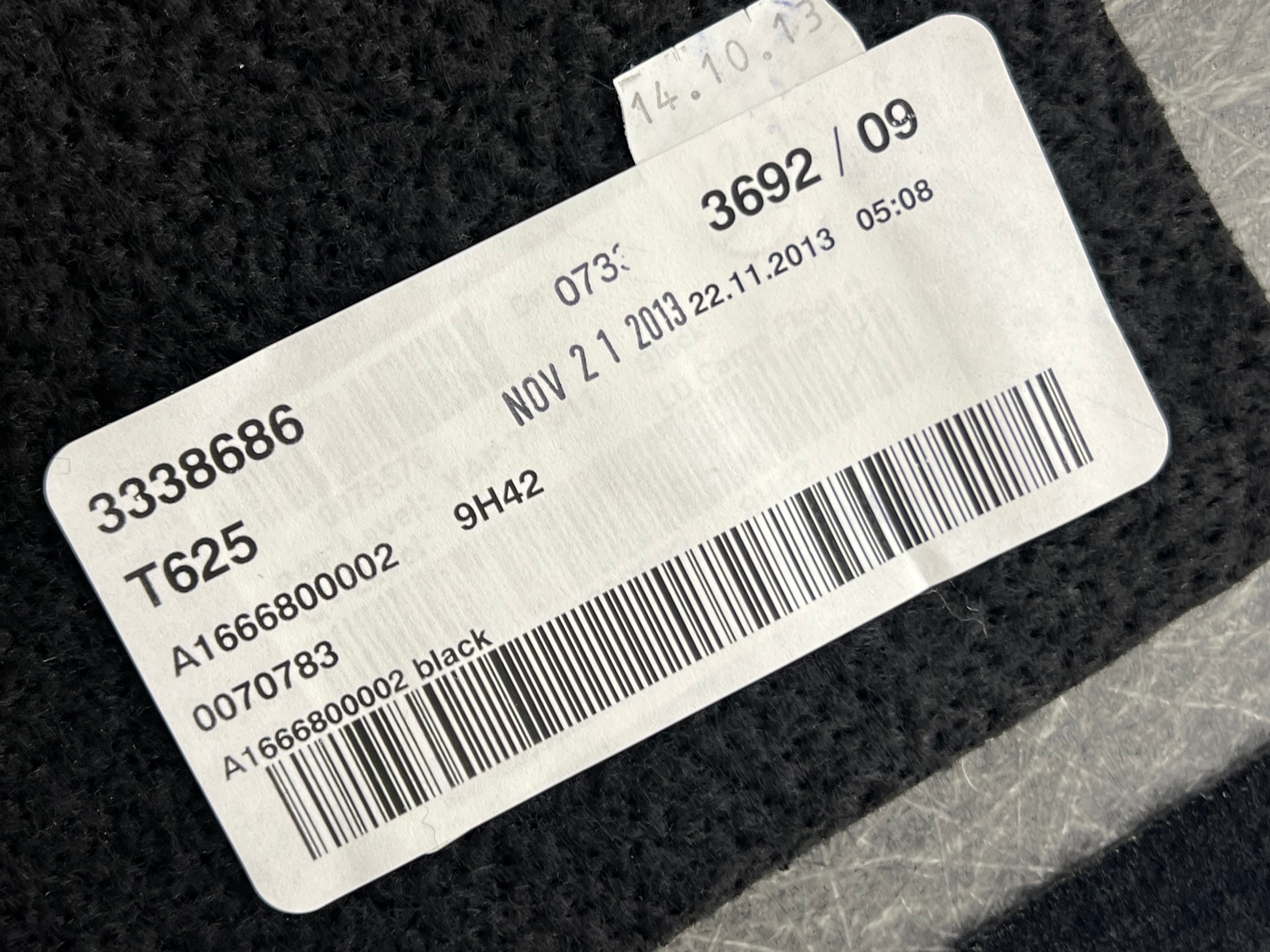 mats floor boot MERCEDES ML W166 (2011-2015) A1666800002