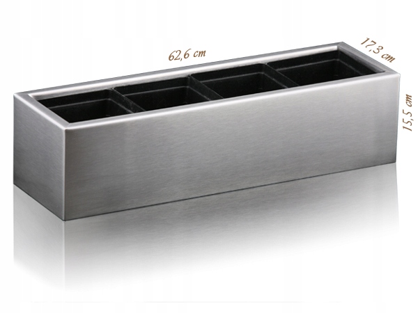 Q4-L4 duża donica ogrodowa tarasowa balkonowa kwietnik skrzynka nierdzewna