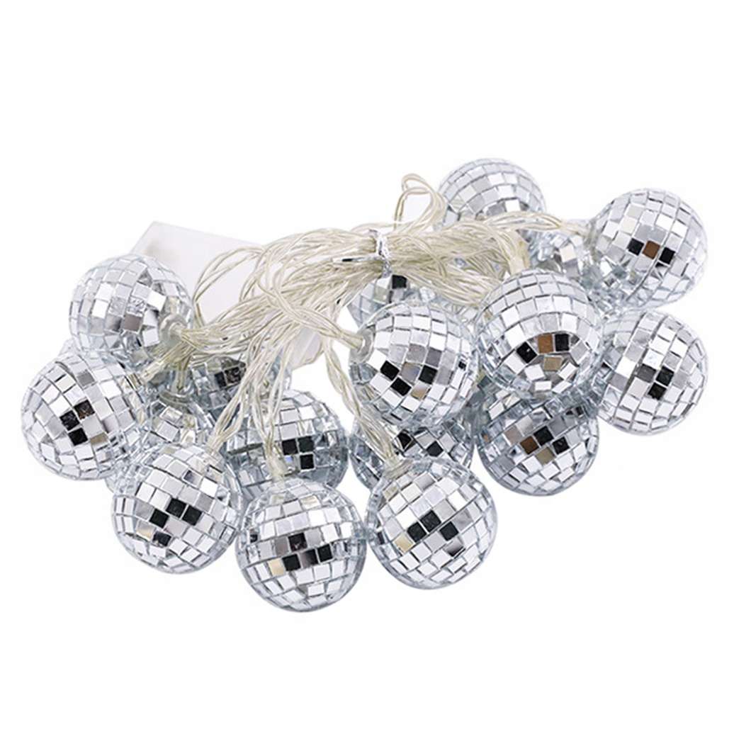 1 SET OF LED DISCO BALL STRING LIGHT MIRROR LED (SDH+62+62165) • Cena