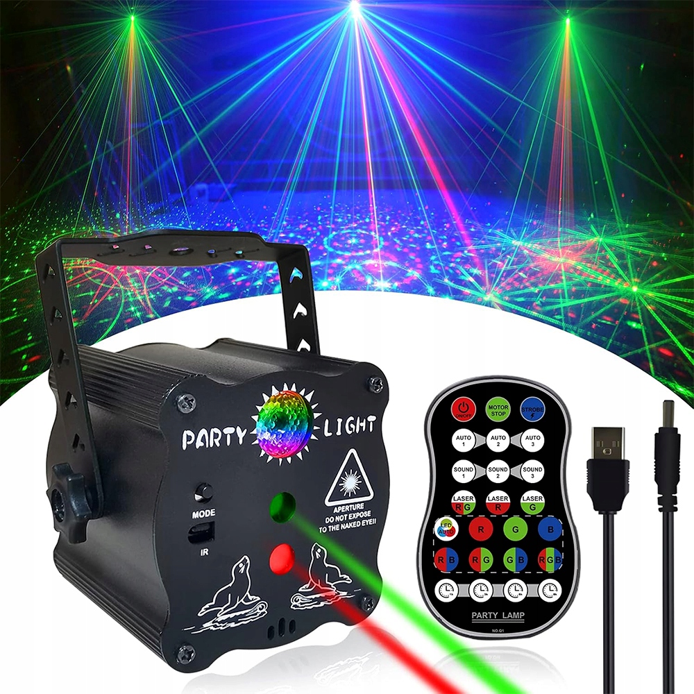 Diskotékové disco lampy na párty, domácí osvětlení