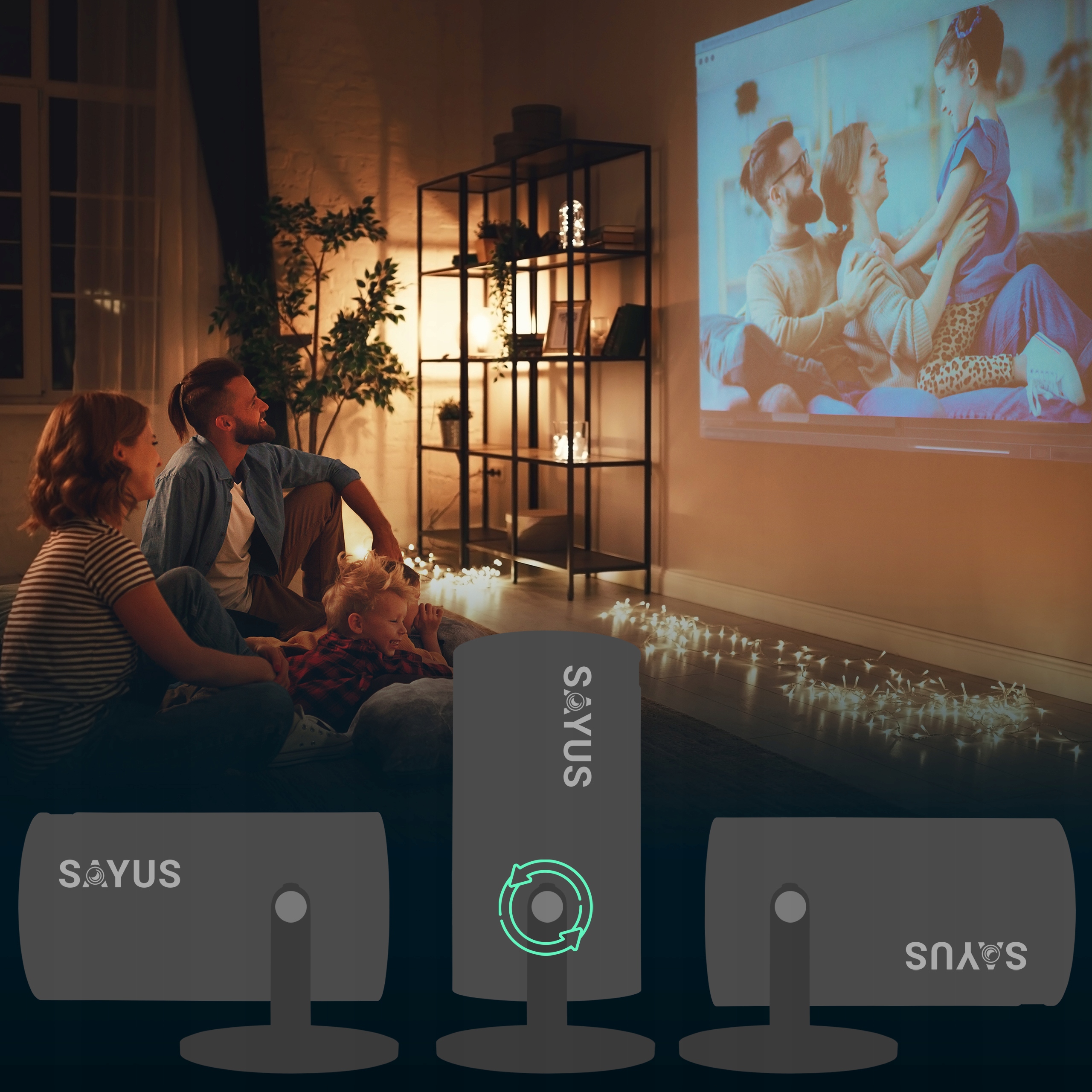PROJEKTOR RZUTNIK ANDROID TV ETUI PRZENOŚNY SMART WiFi FULLHD MULTIMEDIALNY Model SAYUS VIDE SPC-720